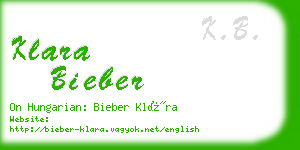 klara bieber business card